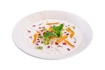 muesli with kiwi, apricot and pomegranate