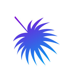 Fototapeta na wymiar Gradient Tropical Exotic Palm Leaf Silhouette Minimalist Poster Element Icon
