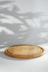 Desk of free space and stone pedestal.