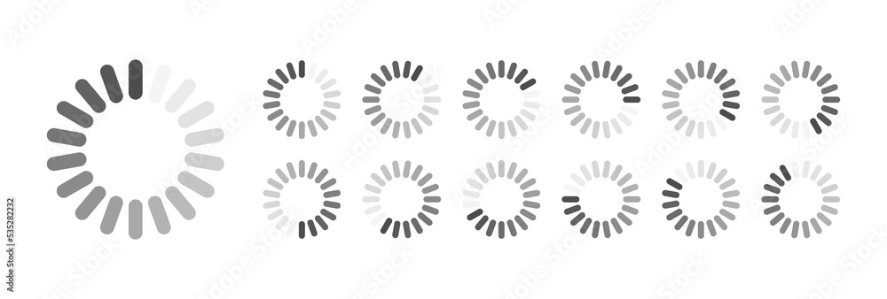 Fototapete Circular Loading Buffering Icons Vector Video Ready for Animation Gif All Keyframes Frames Bufring Circle Waiting for Connection Buffer Preloader Download Symbol Easy Replace Color