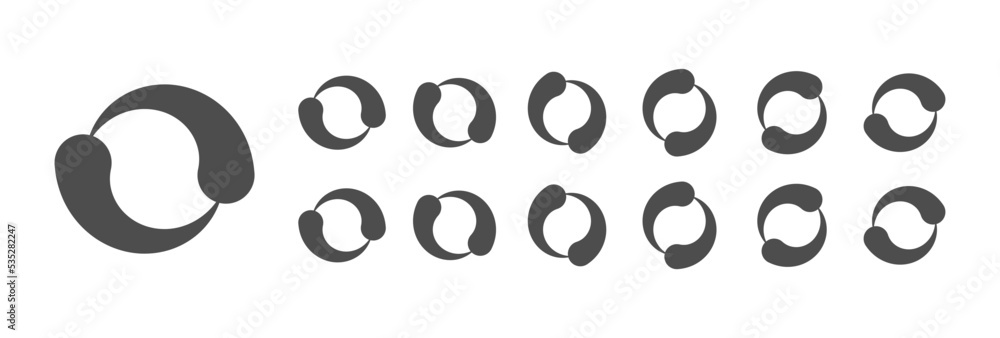 Fototapete circular loading buffering icons vector video ready for animation gif all keyframes frames bufring c