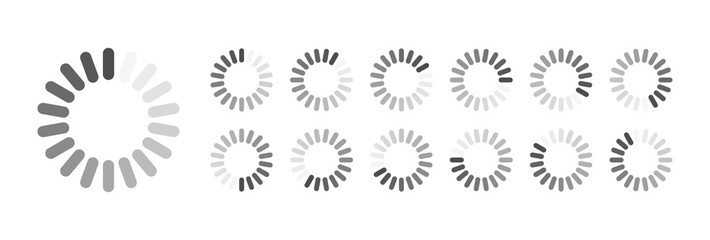 Circular Loading Buffering Icons Vector Video Ready for Animation Gif All Keyframes Frames Bufring Circle Waiting for Connection Buffer Preloader Download Symbol Easy Replace Color