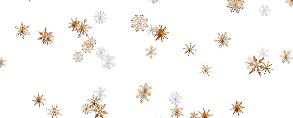 Christmas background design of snowflake and snow falling in the winter 3d illustration