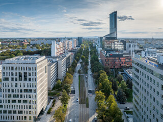 Wrocław Poland Downtown aerial shot. - obrazy, fototapety, plakaty