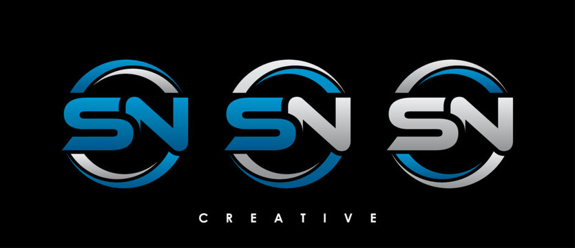 SN Letter Initial Logo Design Template Vector Illustration