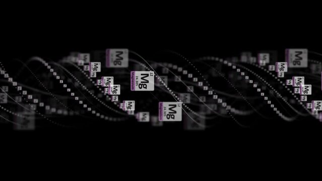MAGNESIUM Molecule Symbol, Chemistry Periodic Table, Animation, Background, Rendering, Loop
