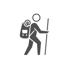 Backpacker Icon. Backpacker Related Vector Glyph Icon. Editable Image