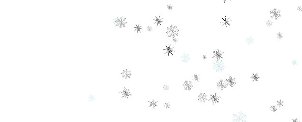 Snowflakes and bokeh lights on the blue Merry Christmas background. 3D render