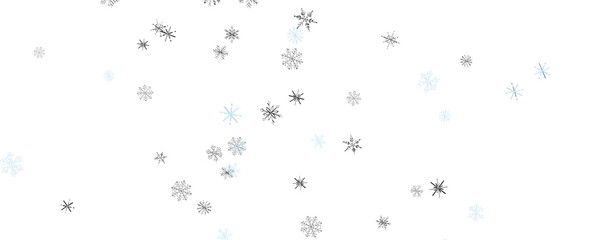 Snowflakes and bokeh lights on the blue Merry Christmas background. 3D render