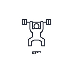 Vector sign gym symbol is isolated on a white background. icon color editable.