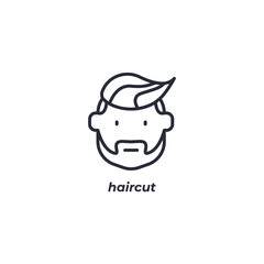 Vector sign haircut symbol is isolated on a white background. icon color editable.