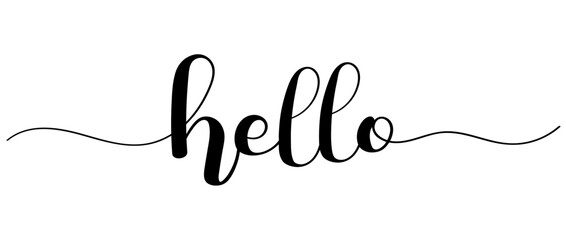 Hello World day. HELLO calligraphy with modern line for banner, greeting card or wallpaper. November 21 Vector Illustration © Luchelle