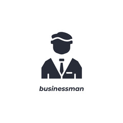 Vector sign businessman symbol is isolated on a white background. icon color editable.