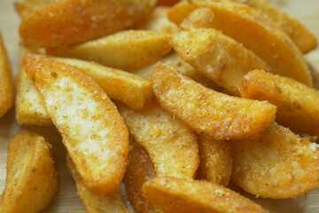 detail shot of French Fries on table 