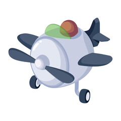 Download isometric icon of aircraft 