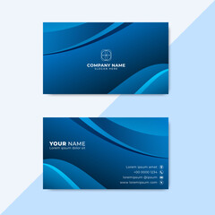 Blue wavy Business Card Template. Creative Business Card vector