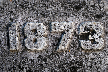 Roughly Carved Numbers in Stone 1873