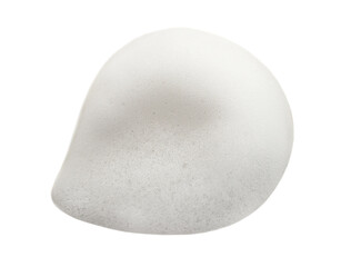 Drop of white soap foam on white background. Facial cleanser for perfect skin