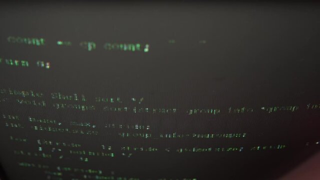 Closeup Vintage Computer Monitor 80s 90s Hack Codes