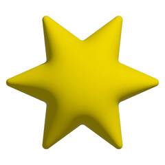 3d illustration: yellow star on white background	