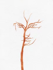 Rolgordijnen tree. abstract woman face. watercolor painting. illustration.  © Anna Ismagilova