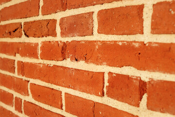 Closeup of an Ancient red brick wall in Haute-Garonne, near Toulouse, France.