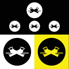 Circle two bird animal logo design 
