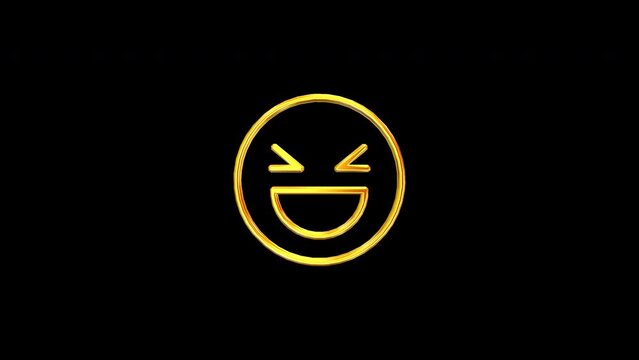 Emotion Icon - "Laughing Face" Decays Into Cubes, Alpha Channel. 3D Render