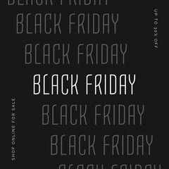Composition of black friday text over black background