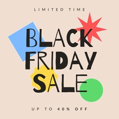 Composition of black friday text over shapes