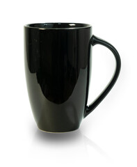 A black glass ceramic  isolated on white With a clipping path 