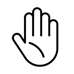 Obraz premium Icono de mano. Palma de la mano. Concepto de detenerse. Ilustración vectorial
