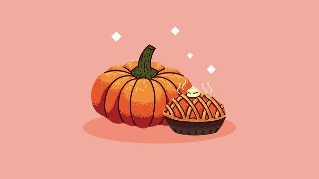 Pumpkin Vegetable Autumn Season Animation