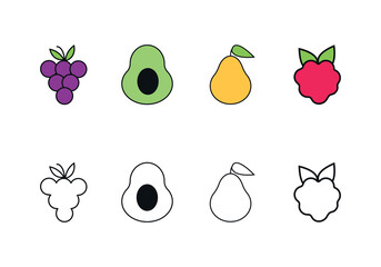 Set food line icons. Vector illustration