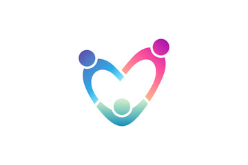 charity care, happy family, people medical health logo template