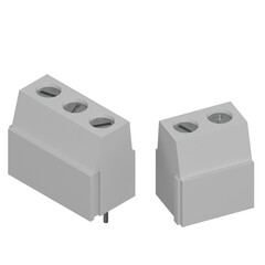 3d rendering illustration of board mounted screw terminals