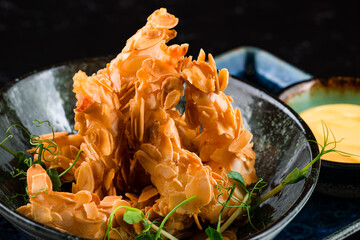 deep fried almond shrimp tempura