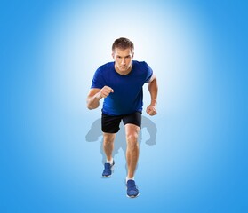 Fototapeta na wymiar Athletic male runner on the start. Sports concept.