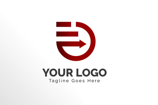 Simple Trading Logo Template For Your Company in Red Color