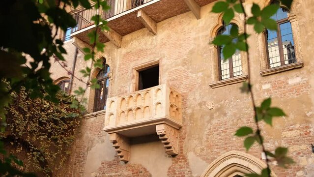 Famous Juliet Balcony in Verona, Italy.