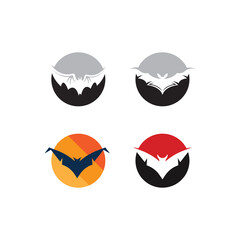 bat vector icon logo template