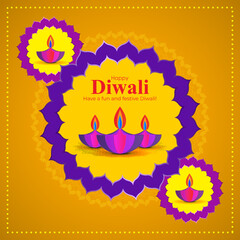 Vector illustration for Happy Diwali greeting
