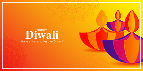 Vector illustration for Happy Diwali greeting