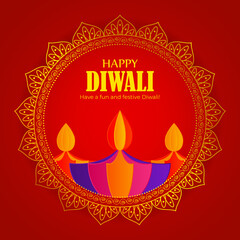 Vector illustration for Happy Diwali greeting