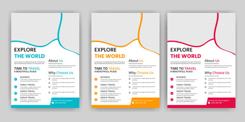 Travel flyer or poster brochure design, layout, Travel flyer, modern travel flyer, template, summer travel agencies