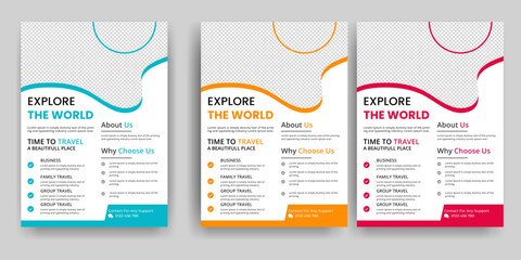 Travel flyer or poster brochure design, layout, Travel flyer, modern travel flyer, template, summer travel agencies