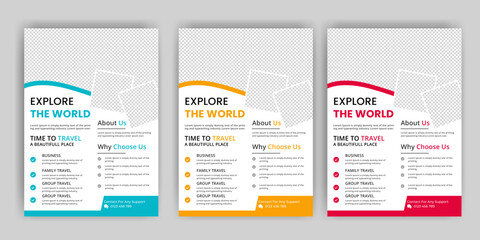 Travel flyer or poster brochure design, layout, Travel flyer, modern travel flyer, template, summer travel agencies