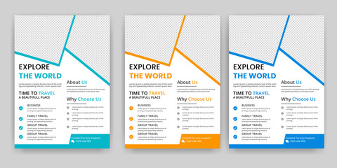 Travel flyer or poster brochure design, layout, Travel flyer, modern travel flyer, template, summer travel agencies