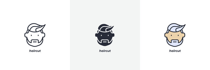 haircut icon. Line, solid and filled outline colorful version, outline and filled vector sign. Idea Symbol, logo illustration. Vector graphics