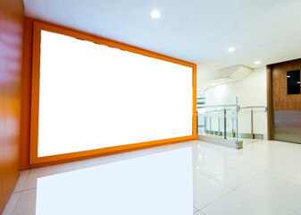 Blank billboard in modern hall